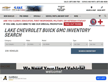 Tablet Screenshot of lakechevy.com